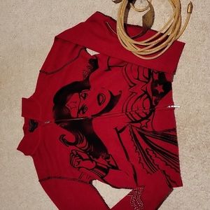 RAW7 Wonder Woman Zip up Cashmere sweater Sz Large